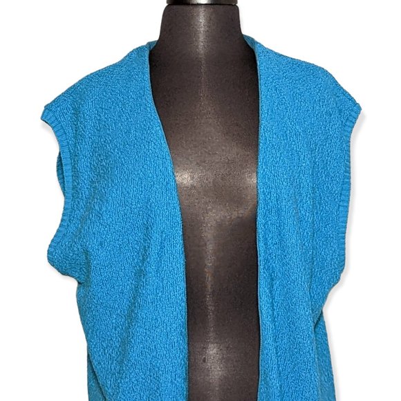 BFA Classics Open Front Sleeveless Teal Cardigan Size 1X - Picture 2 of 9